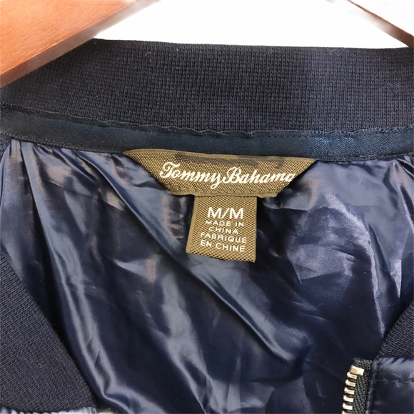TOMMY BAHAMA Knit Raglan Sleeve Puffer Jacket Navy Blue - Picture 4 of 14